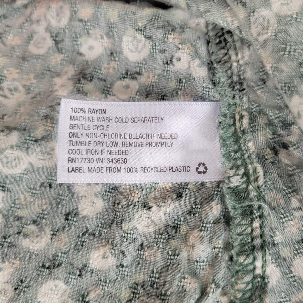 Universal Thread Sage Floral Rayon Wrap Dress XS Ruffle Sleeve Spring Summer XS - Picture 10 of 12